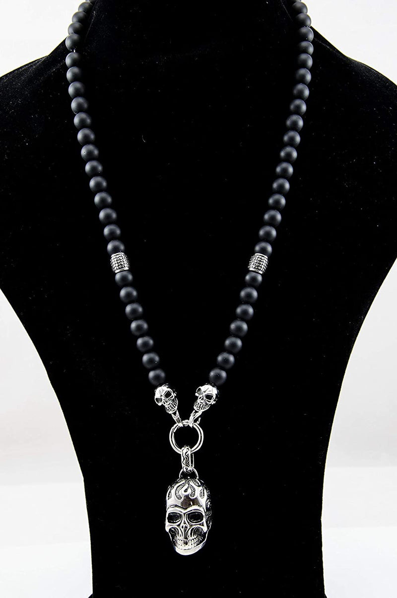 Herren-Totenkopf-Halskette-Handgefertigte Halskette für Männer