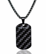 Carbon Dogtag - Edelstahlkette 3mm